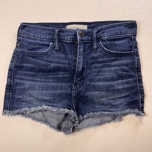 Abercrombie Kids Girls Dark Wash‎ Denim Jean Shorts Frayed Hem Size 14